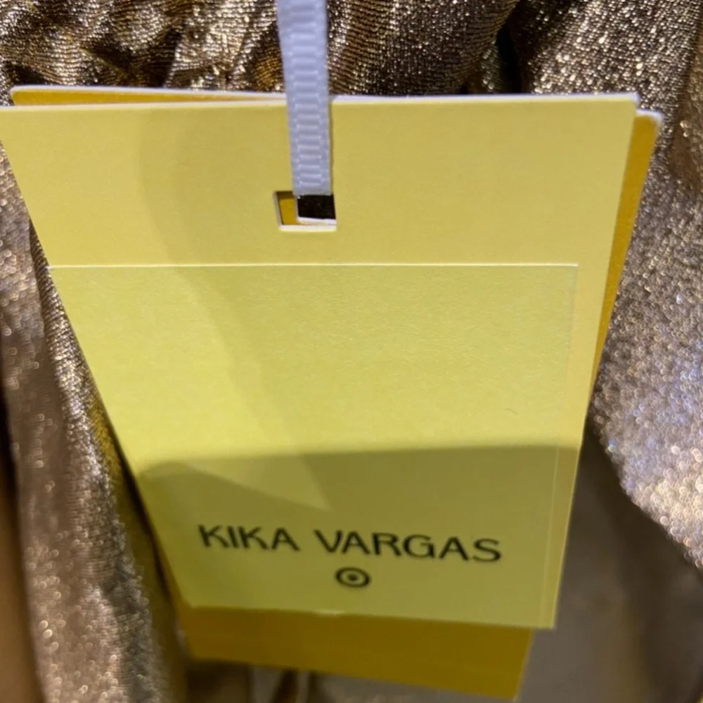 🔖 KIKA VARGAS x Target Women's Puff Sleeve Scallop Back Midi Dress - Gold - Picture 15 of 15
